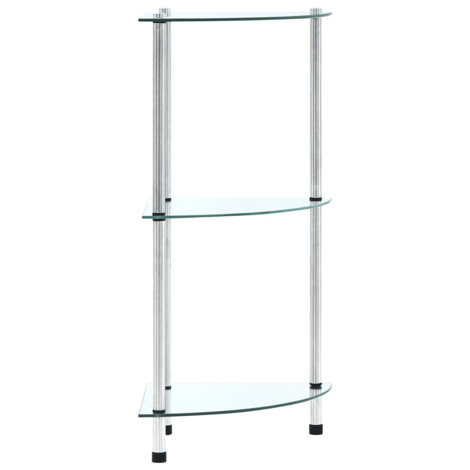 vidaXL Kastje 3-laags 30x30x67 cm gehard glas transparant afbeelding 1