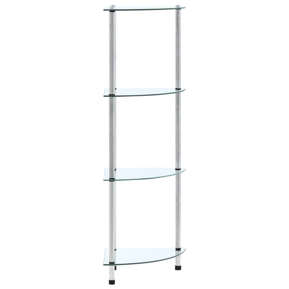 vidaXL Kastje 4-laags 30x30x100 cm gehard glas transparant afbeelding 1