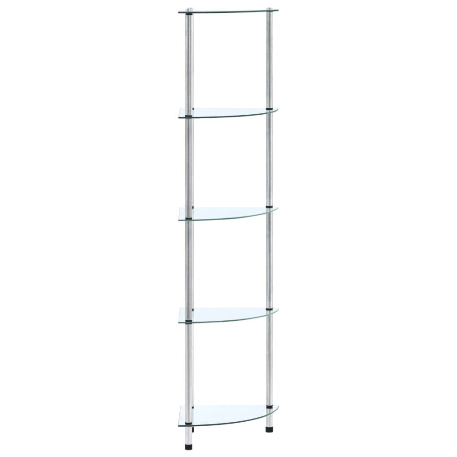 vidaXL Kastje 5-laags 30x30x130 cm gehard glas transparant afbeelding 1