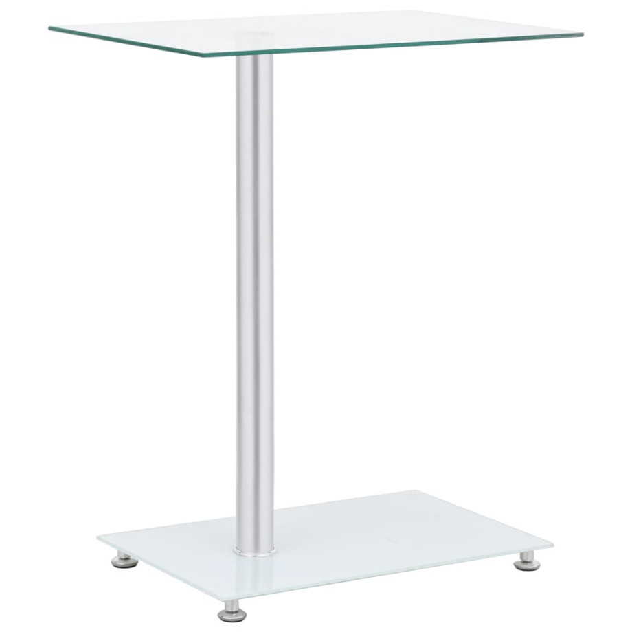 vidaXL Bijzettafel U-vormig 45x30x58 cm gehard glas transparant afbeelding 1