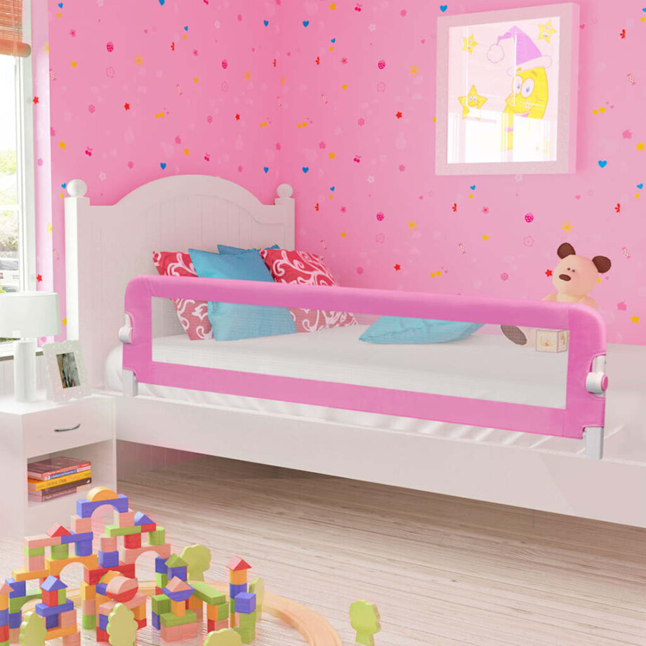 vidaXL Bedhekje peuter 180x42 cm polyester roze afbeelding 1