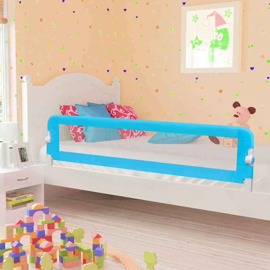 vidaXL Bedhekje peuter 180x42 cm polyester blauw afbeelding 1