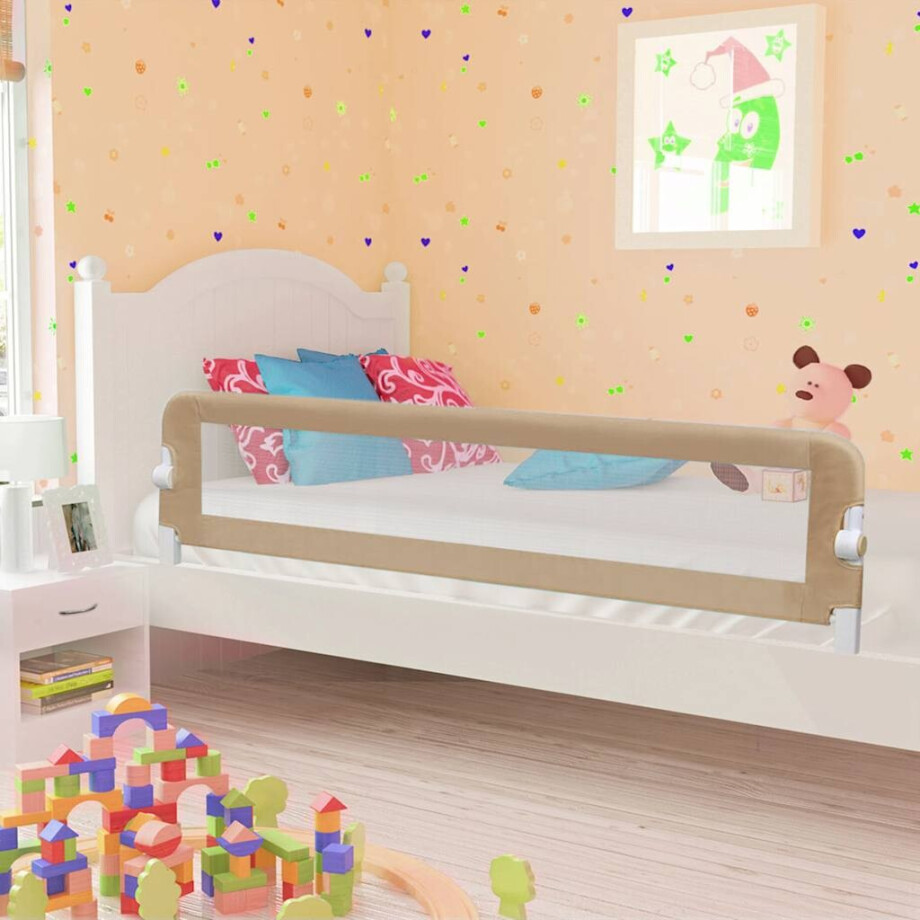 vidaXL Bedhekje peuter 180x42 cm polyester taupe afbeelding 1