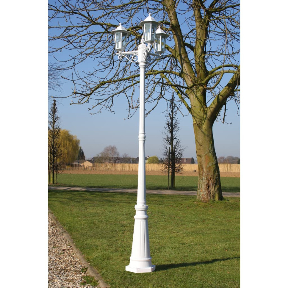 vidaXL Tuinlantaarn Kingston 3-arms 215 cm wit afbeelding 1