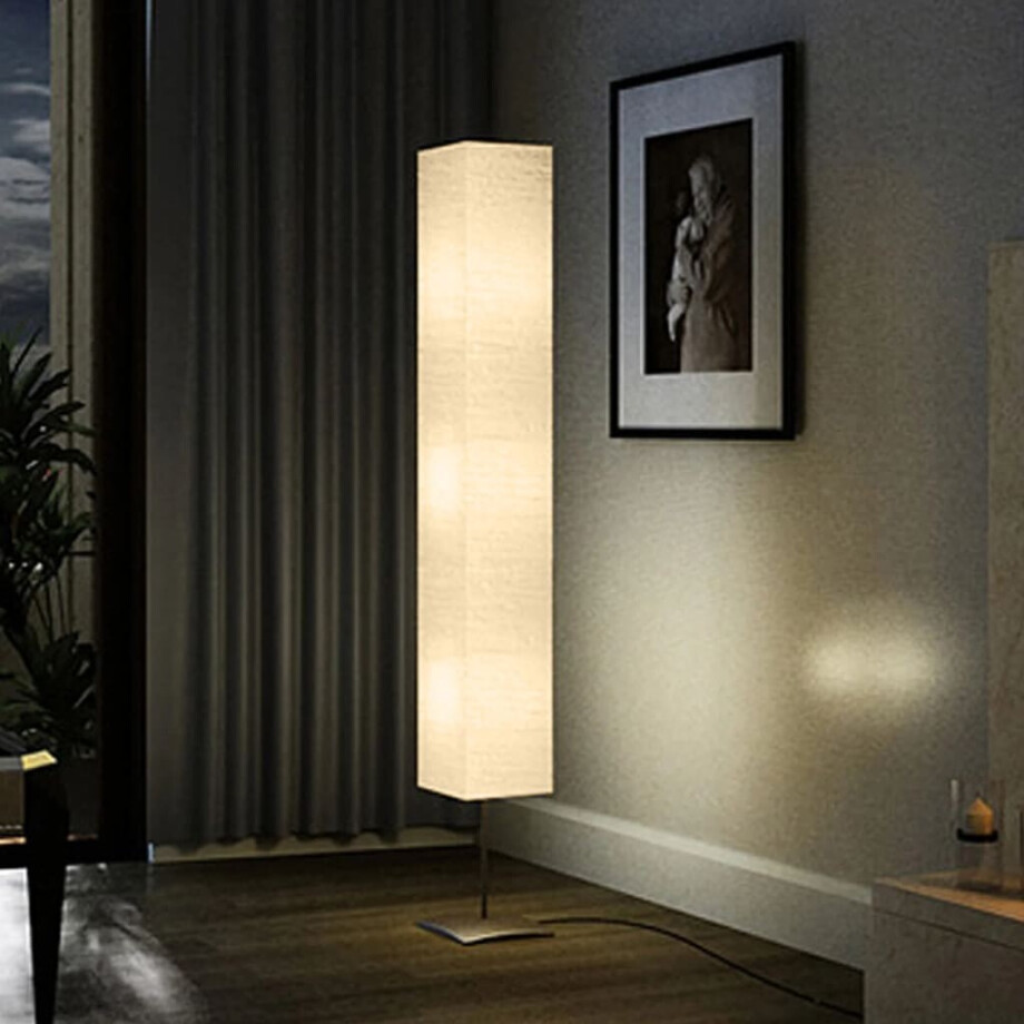 vidaXL Vloerlamp met stalen standaard 170 cm beige vidaXL Vloerlamp met stalen standaard 170 cm beige afbeelding 1