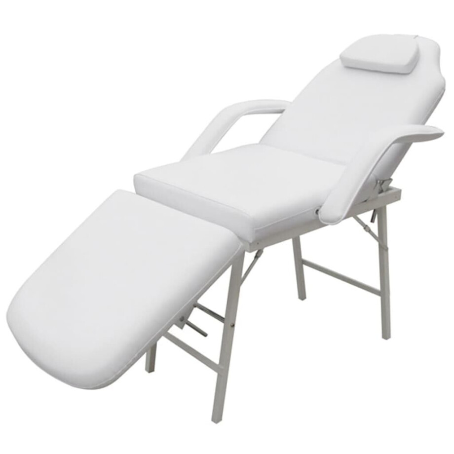 vidaXL Behandelingsstoel voor gezicht 185x78x76 cm kunstleer wit afbeelding 1