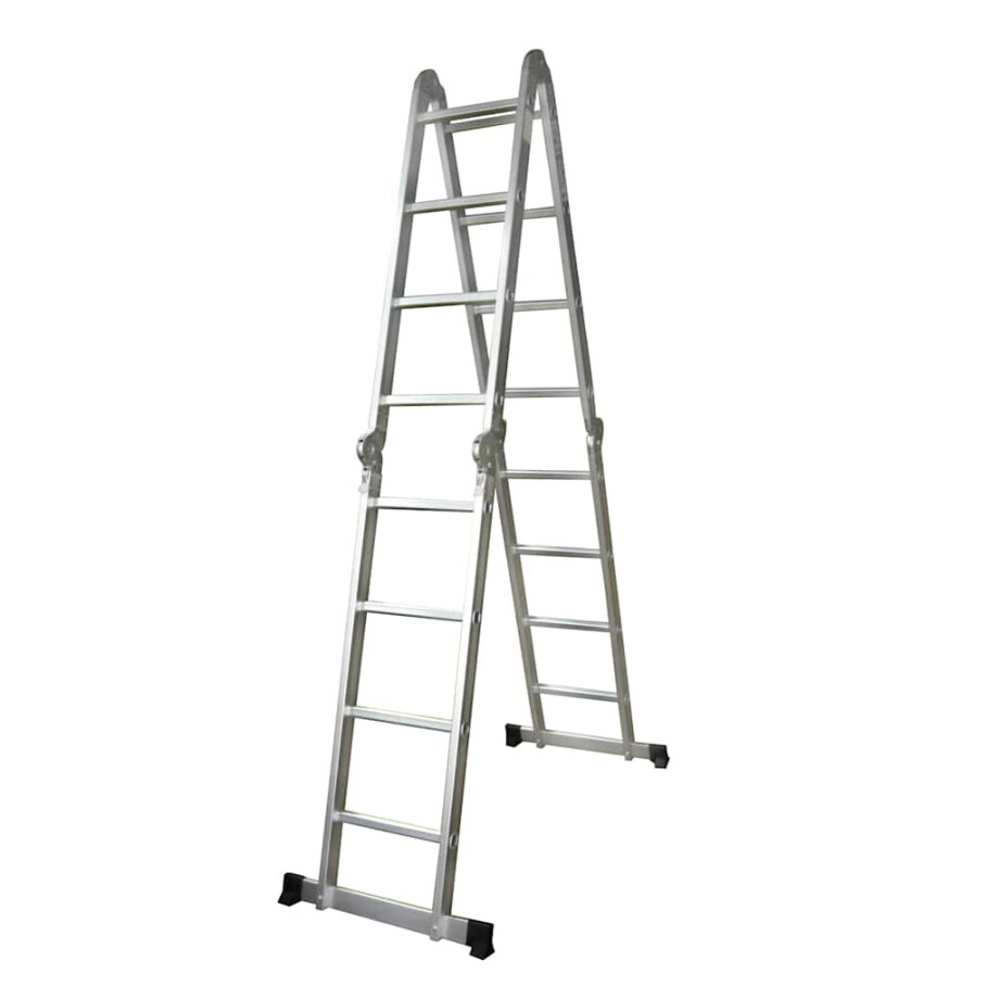 vidaXL Aluminium trapladder 8 treden 150 kg afbeelding 1