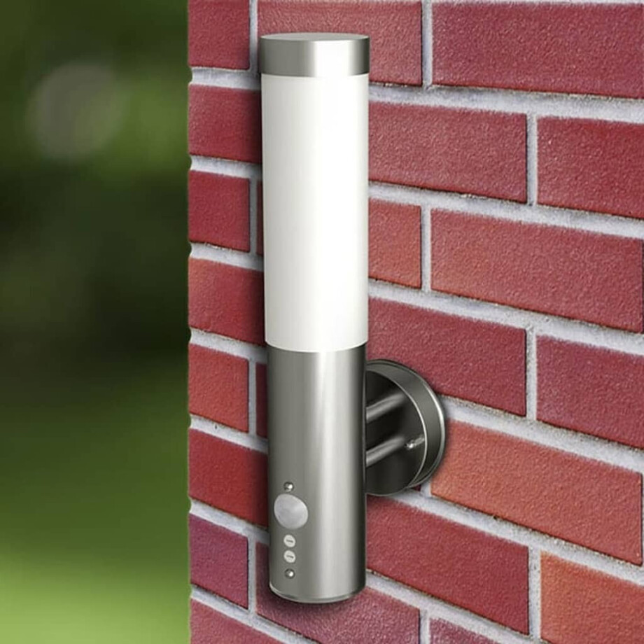 vidaXL Buitenwandlampen 2 st. met sensor roestvrij staal afbeelding 1