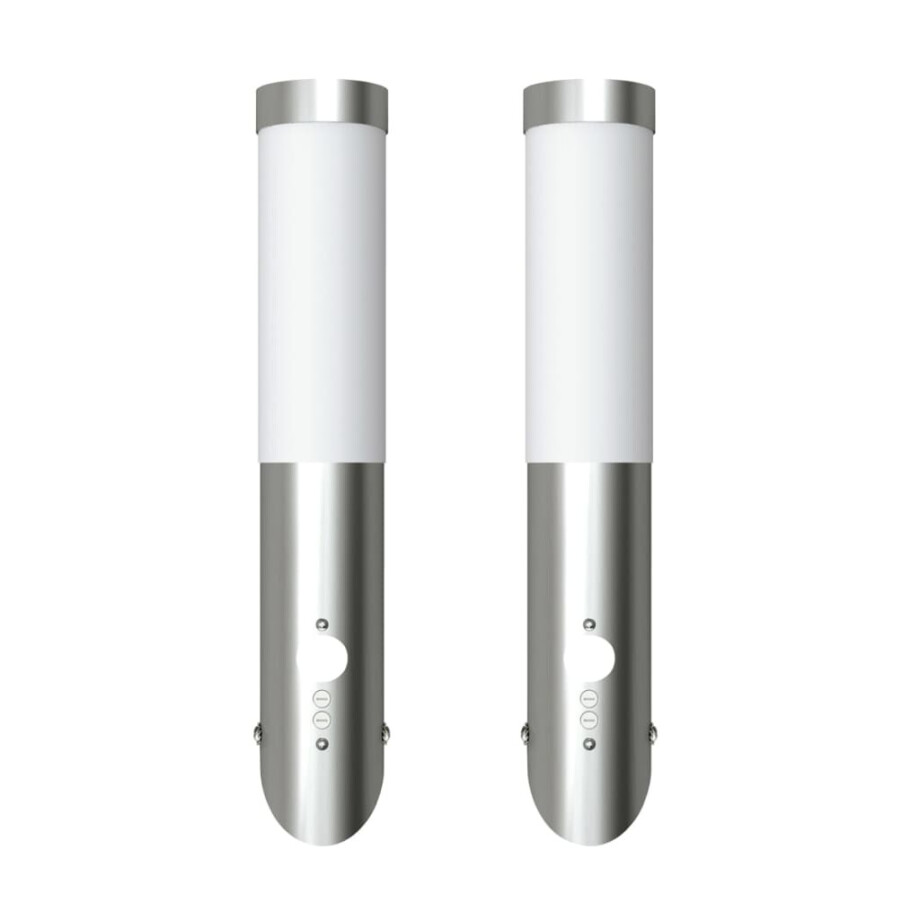 vidaXL Buitenlamp RVS Enego met sensor (2 stuks) afbeelding 1