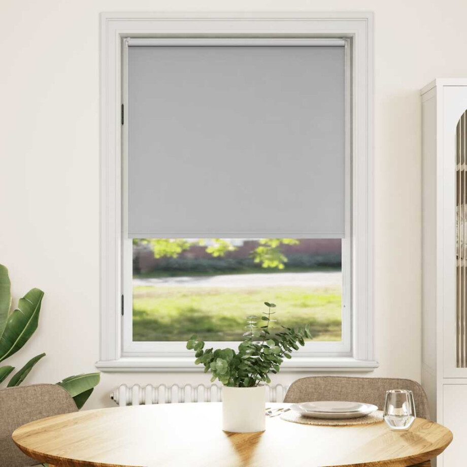 vidaXL Rolgordijn verduisterend 124,4 x 175 cm stofbreedte 120 cm grijs afbeelding 1