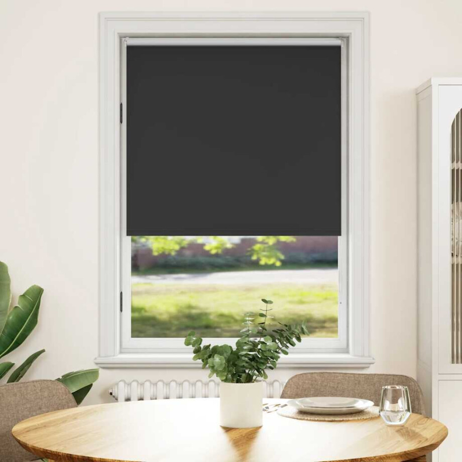 vidaXL Rolgordijn verduisterend 124,4 x 175 cm stofbreedte 120 cm zwart afbeelding 1