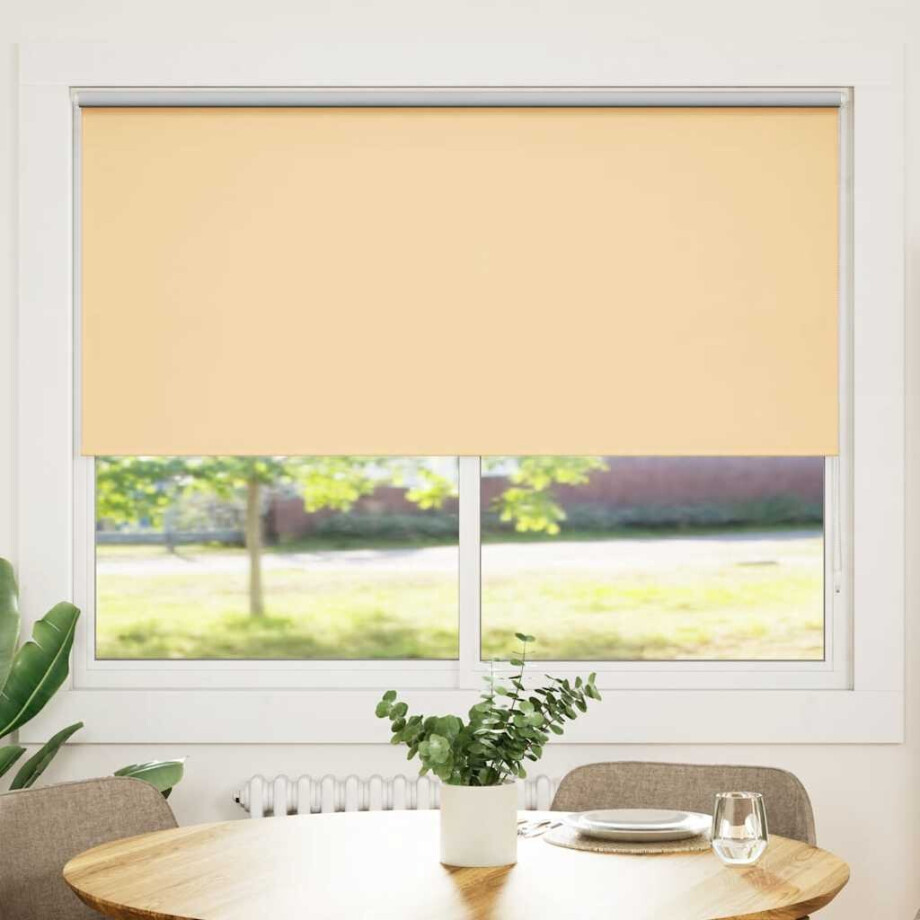vidaXL Rolgordijn verduisterend 144,4 x 175 cm stofbreedte 140 cm beige afbeelding 1