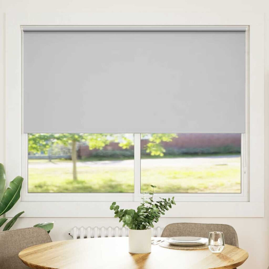 vidaXL Rolgordijn verduisterend 144,4 x 175 cm stofbreedte 140 cm grijs afbeelding 1