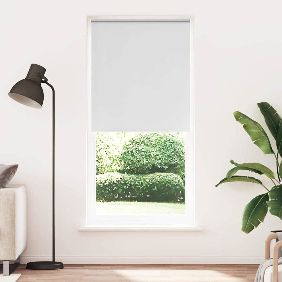 vidaXL Rolgordijn verduisterend 124,4 x 230 cm stofbreedte 120 cm wit afbeelding 1