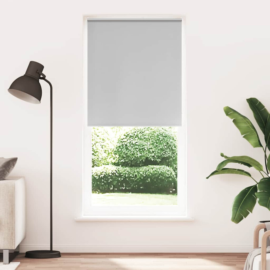 vidaXL Rolgordijn verduisterend 124,4 x 230 cm stofbreedte 120 cm grijs afbeelding 1