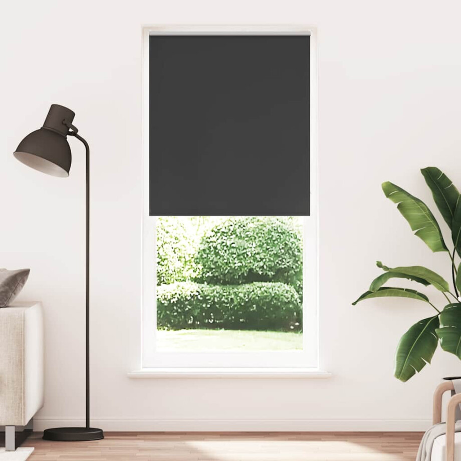 vidaXL Rolgordijn verduisterend 124,4 x 230 cm stofbreedte 120 cm zwart afbeelding 1