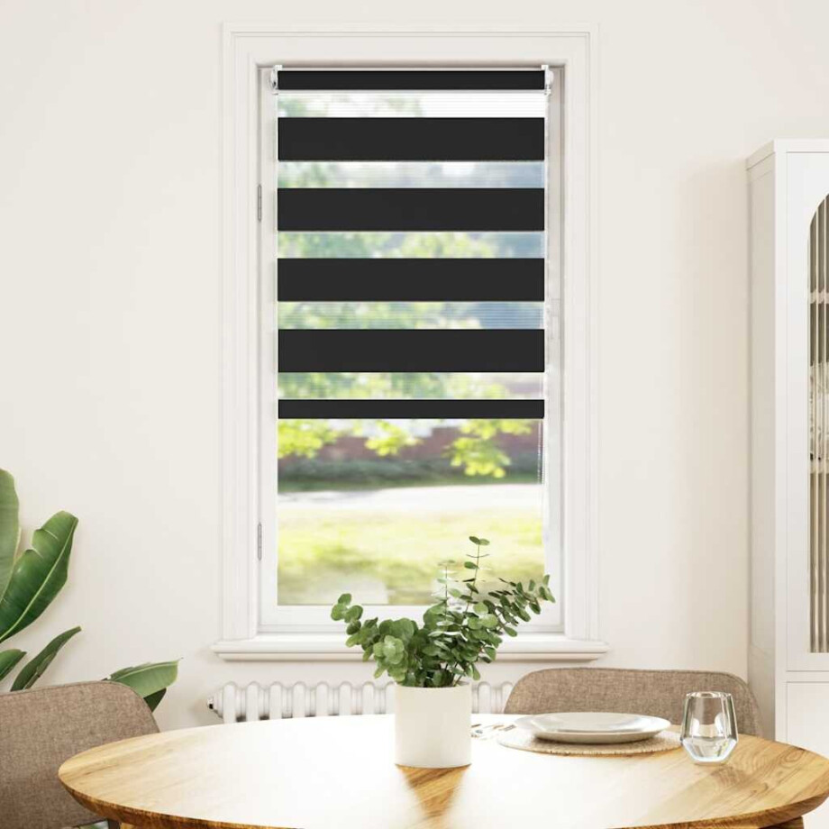 vidaXL Zebra rolgordijn 40,9 x 100 cm stofbreedte 36,7 cm zwart afbeelding 1