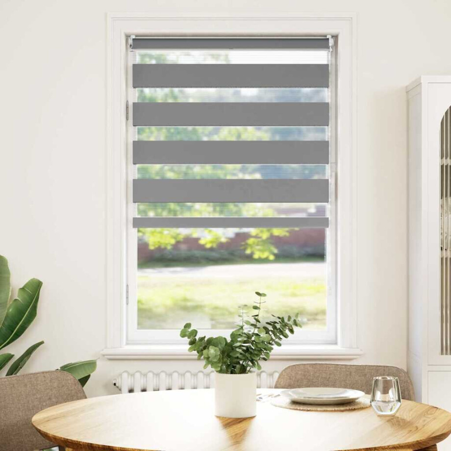 vidaXL Zebra rolgordijn 50,9x100 cm stofbreedte 46,7 cm grijs afbeelding 1