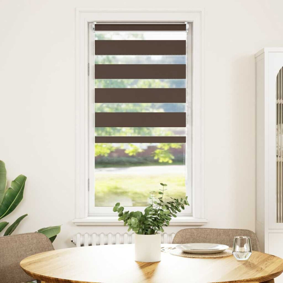 vidaXL Zebra rolgordijn 80,9 x 150 cm stofbreedte 76,7 cm koffiebruin vidaXL Zebra rolgordijn 80,9 x 150 cm stofbreedte 76,7 cm koffiebruin afbeelding 1