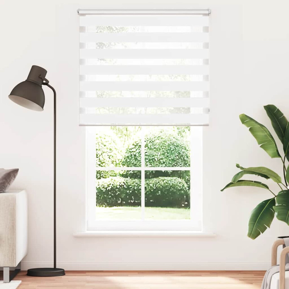 vidaXL Zebra rolgordijn 120,9 x 230 cm stofbreedte 116,7 cm wit afbeelding 1