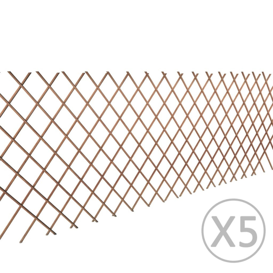vidaXL Tuinlatwerk 5 st 180x90 cm wilg vidaXL Tuinlatwerk 5 st 180x90 cm wilg afbeelding 1