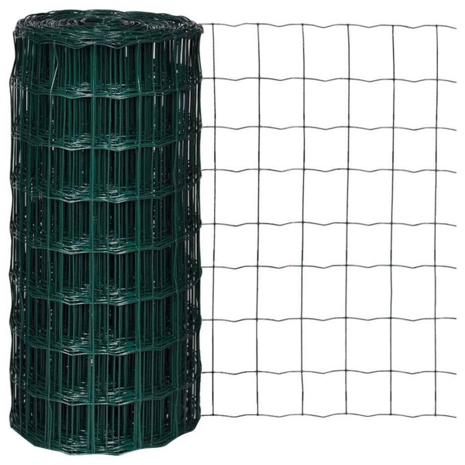 vidaXL Schuttingpanelen PVC-gecoat ijzer Groen afbeelding 1