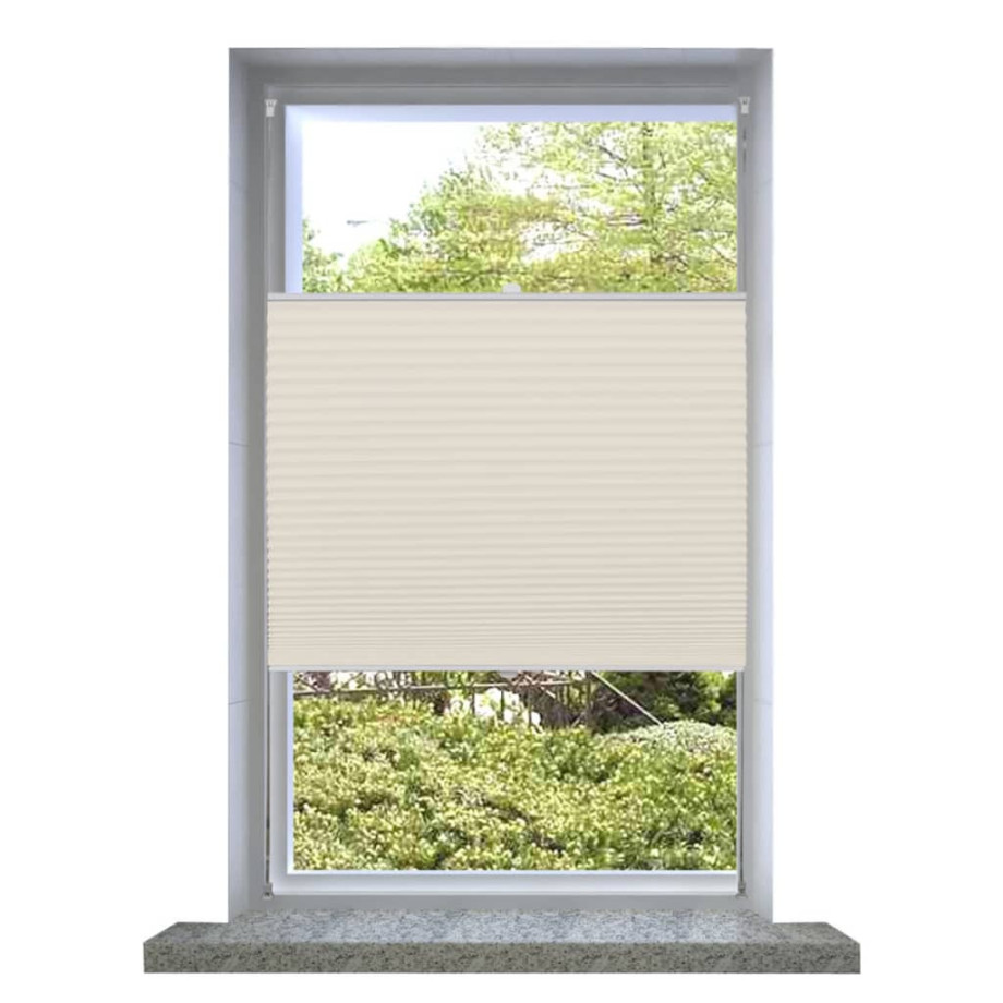 vidaXL Plisséjaloezie 40x125cm crème afbeelding 1