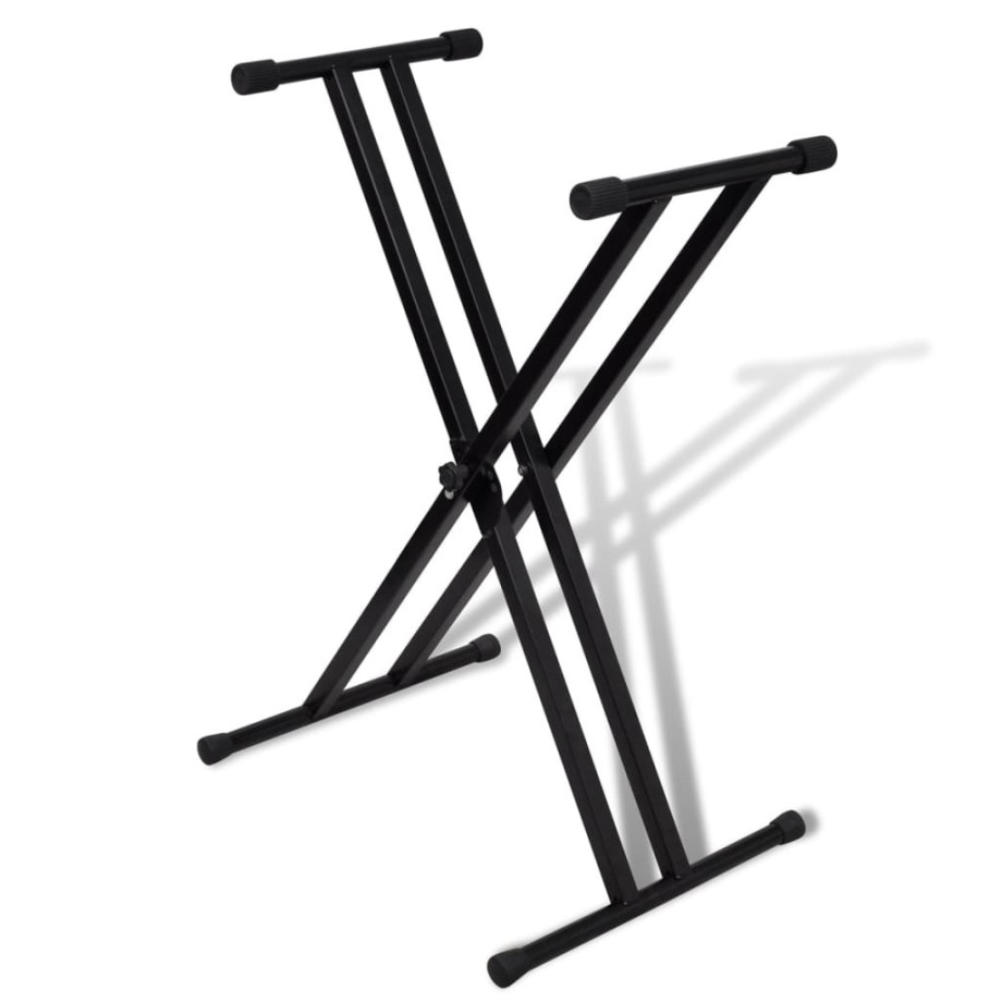vidaXL Verstelbare keyboardstandaard dubbel X-frame afbeelding 1
