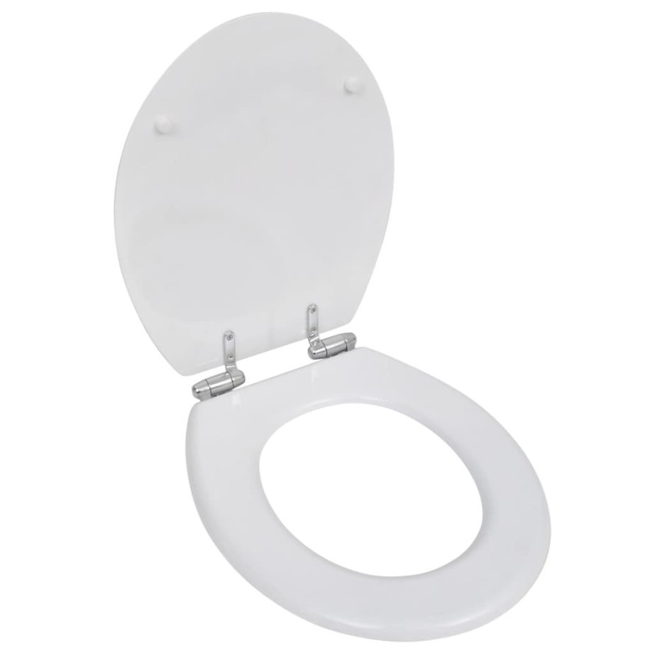 vidaXL Toiletbril soft-close simpel ontwerp MDF wit afbeelding 1