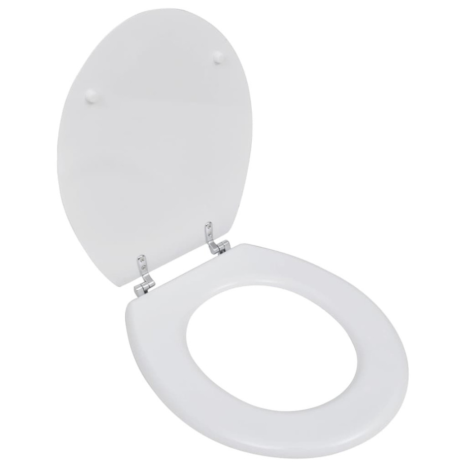vidaXL Toiletbril simpel ontwerp MDF wit afbeelding 1