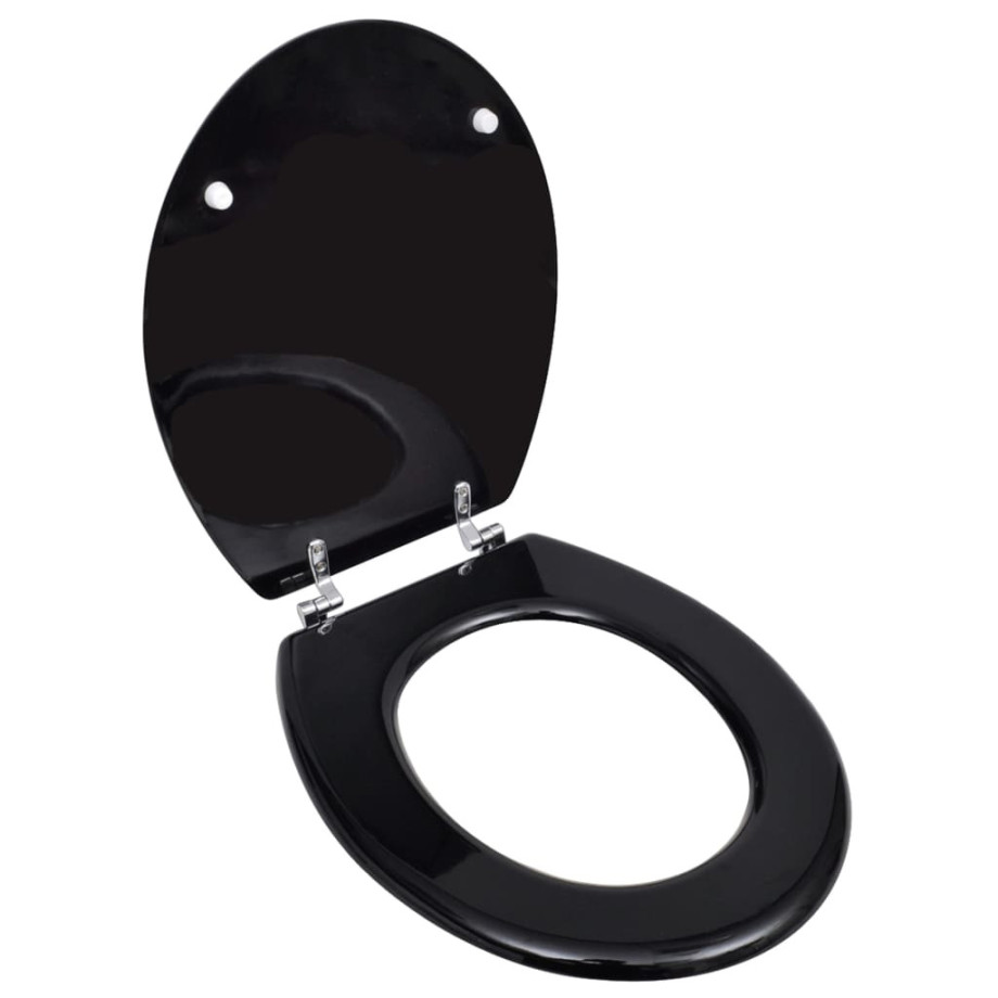vidaXL Toiletbril simpel ontwerp MDF zwart afbeelding 1