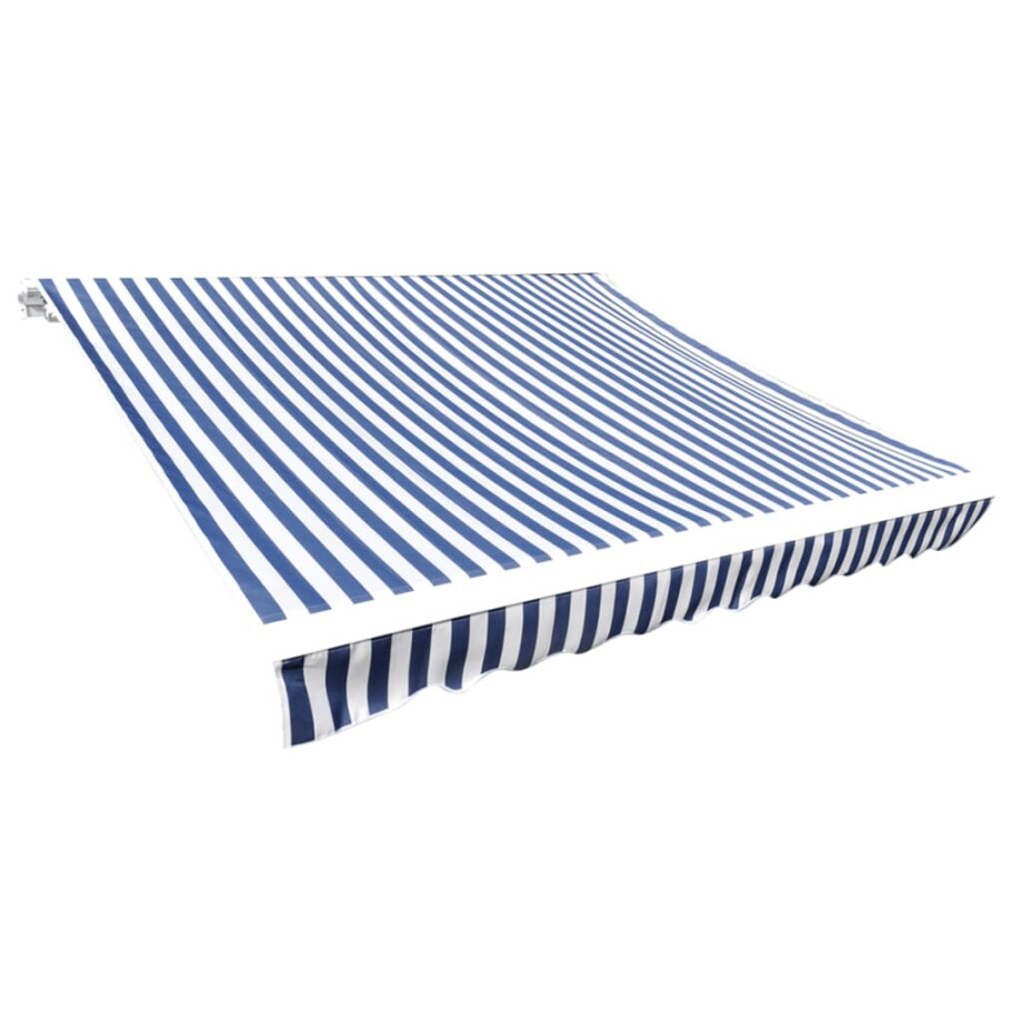 vidaXL Luifeldoek 3x2,5 m canvas blauw en wit afbeelding 1