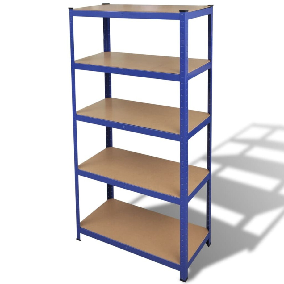 vidaXL Opbergrek 5-laags staal en bewerkt hout blauw vidaXL Opbergrek 5-laags staal en bewerkt hout blauw afbeelding 1