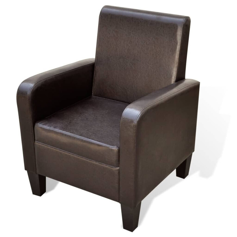 vidaXL Fauteuil kunstleer bruin afbeelding 1