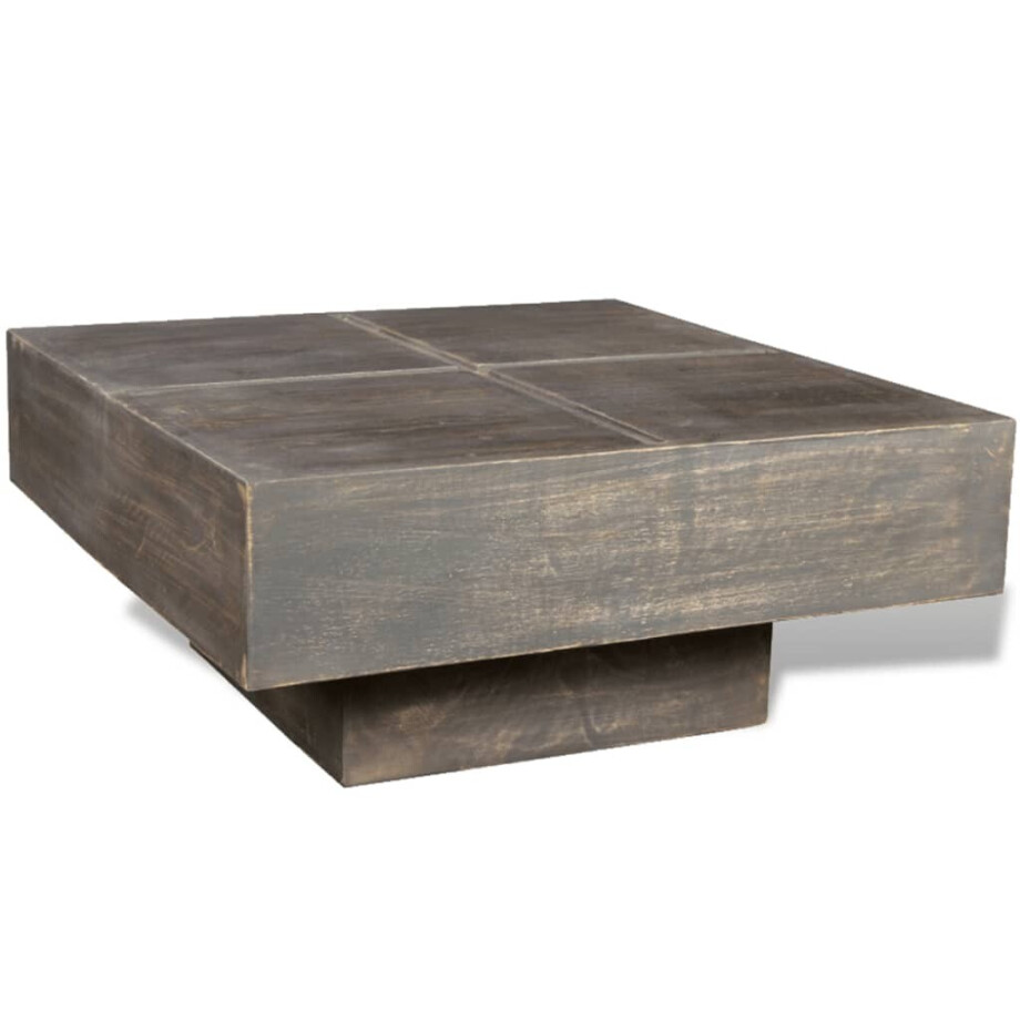 vidaXL Salontafel vierkant massief mangohout donkerbruin afbeelding 1