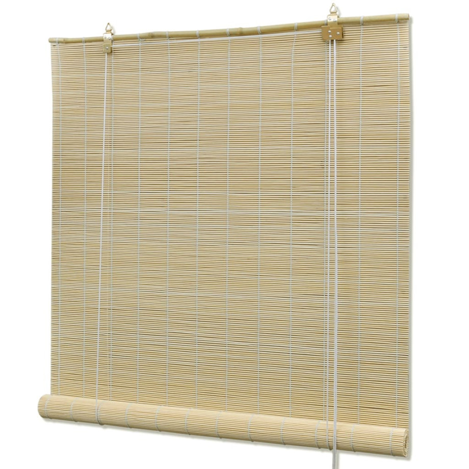 vidaXL Rolgordijn 120x160 cm bamboe naturel afbeelding 1