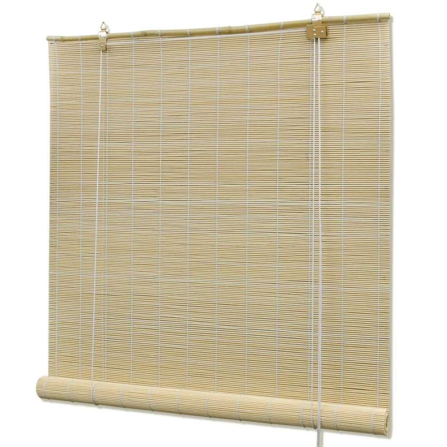 vidaXL Rolgordijn 140x160 cm bamboe naturel afbeelding 1