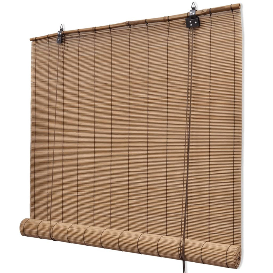 vidaXL Rolgordijn 80x160 cm bamboe bruin afbeelding 1