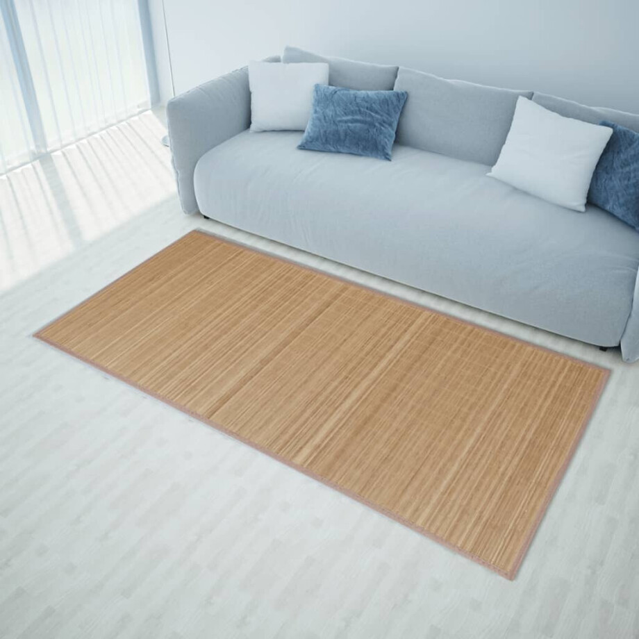 vidaXL Tapijt rechthoekig 120x180 cm bamboe bruin afbeelding 1