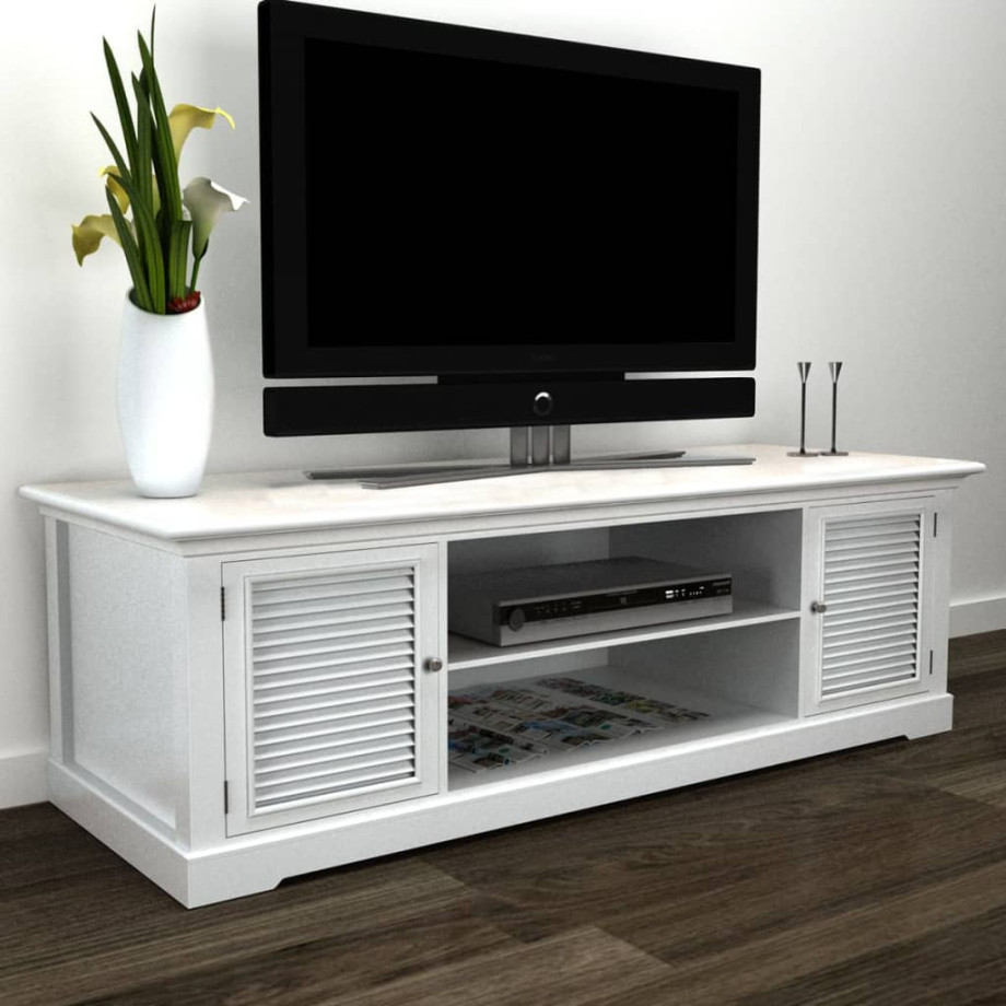 vidaXL Tv-meubel wit hout afbeelding 1