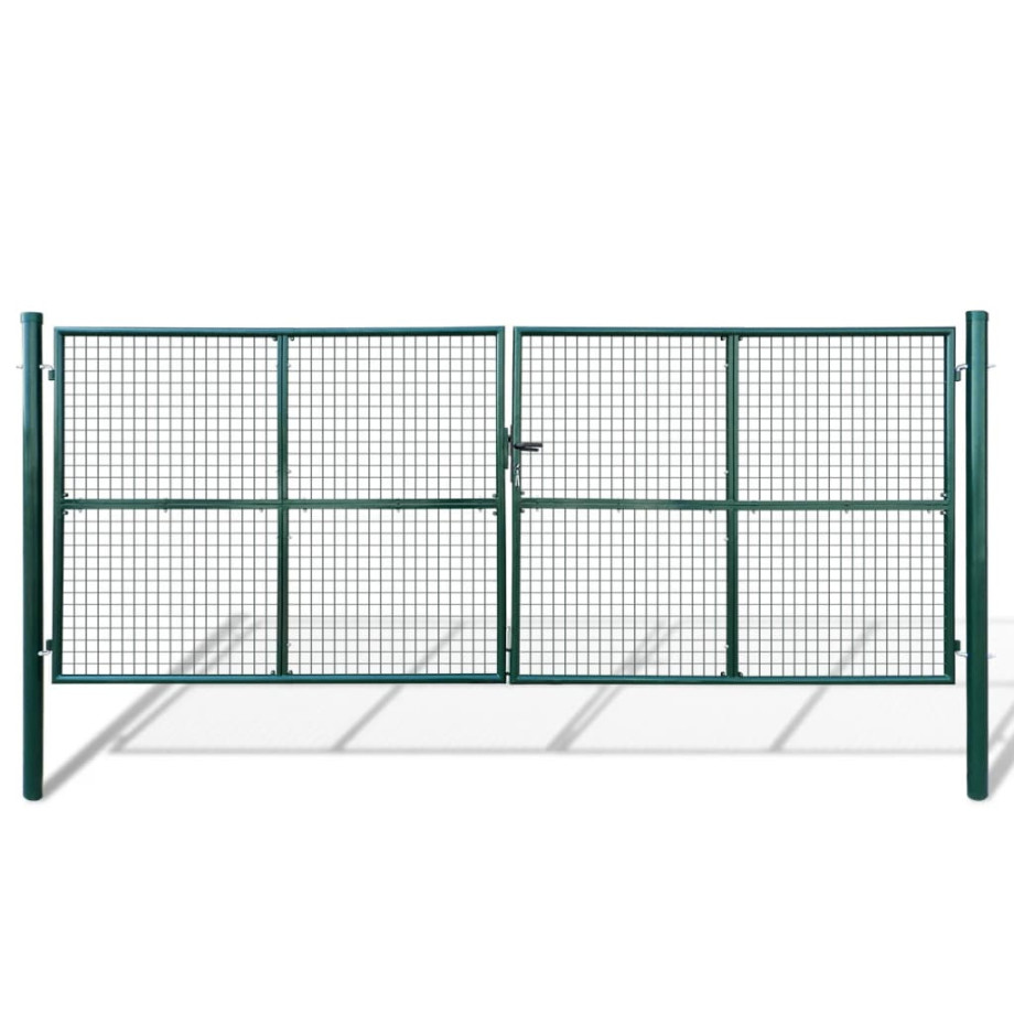 vidaXL Tuinpoort met gaasmatvulling 415 x 200 cm / 400 x 150 cm afbeelding 1