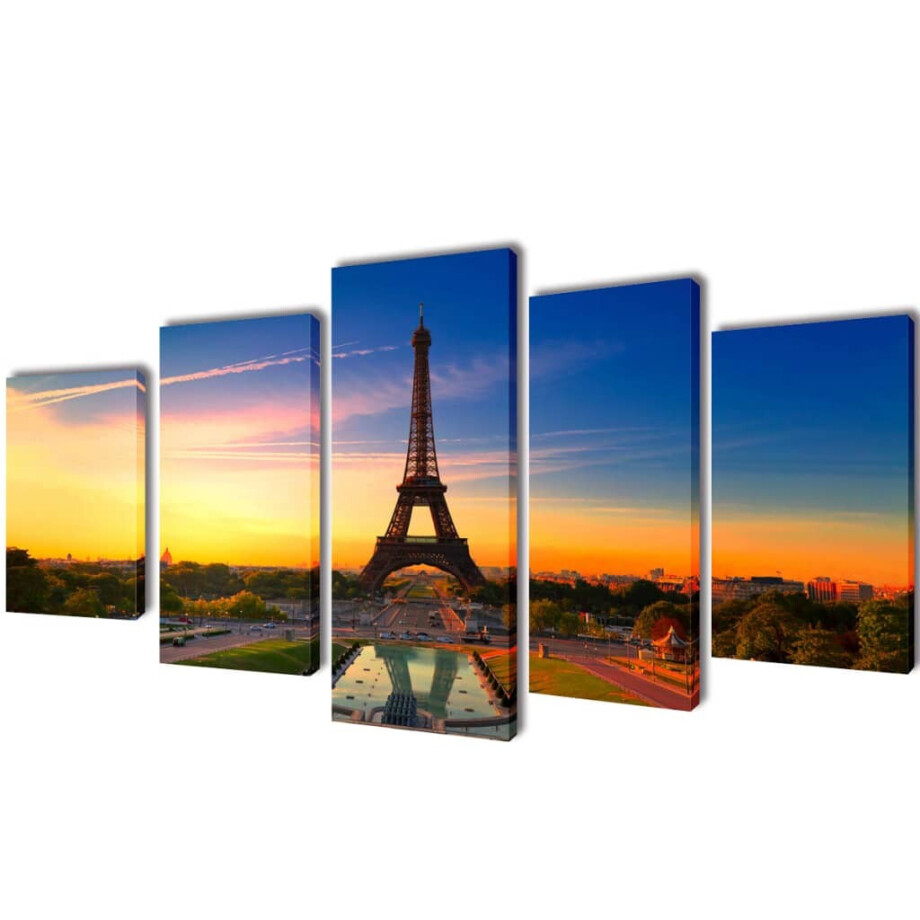 vidaXL Canvas muurdruk set Eiffel toren 200 x 100 cm vidaXL Canvas muurdruk set Eiffel toren 200 x 100 cm afbeelding 1