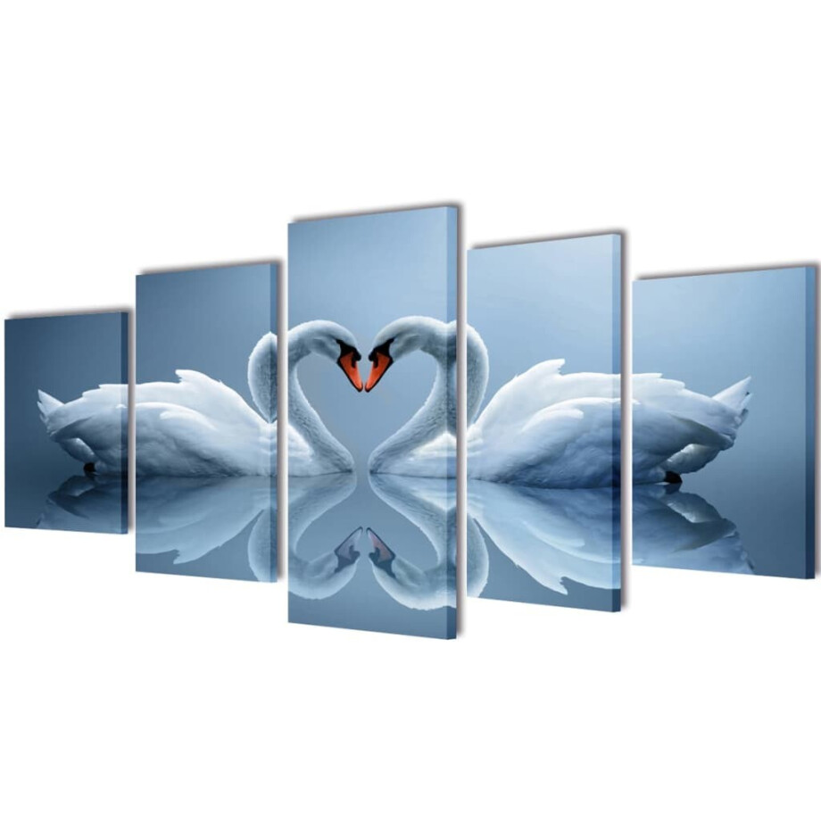 vidaXL Canvas muurdruk set Zwaan 100 x 50 cm vidaXL Canvas muurdruk set Zwaan 100 x 50 cm afbeelding 1