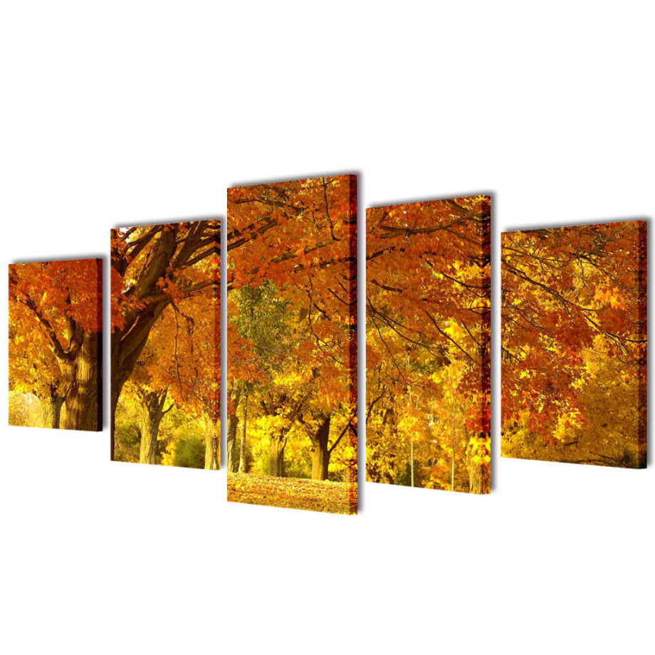 vidaXL Wandprintset esdoorn 100x50 cm canvas afbeelding 1