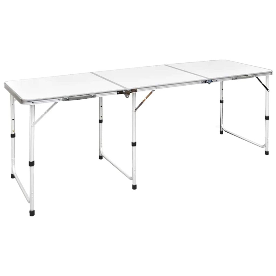 vidaXL Campingtafel inklapbaar en verstelbaar in hoogte aluminium 180 x 60 cm afbeelding 1