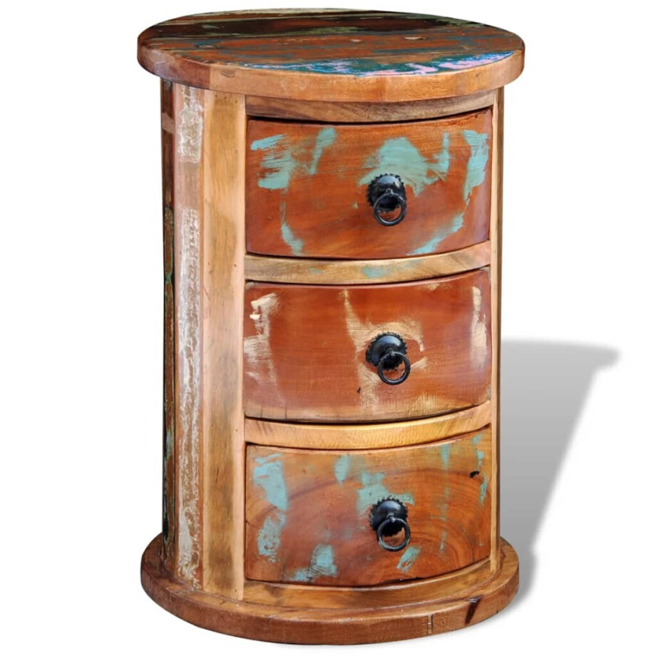 vidaXL Kast met 3 lades massief gerecycled hout vidaXL Kast met 3 lades massief gerecycled hout afbeelding 1