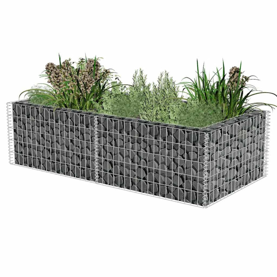 vidaXL Gabion plantenbak 180x90x50 cm gegalvaniseerd staal afbeelding 1