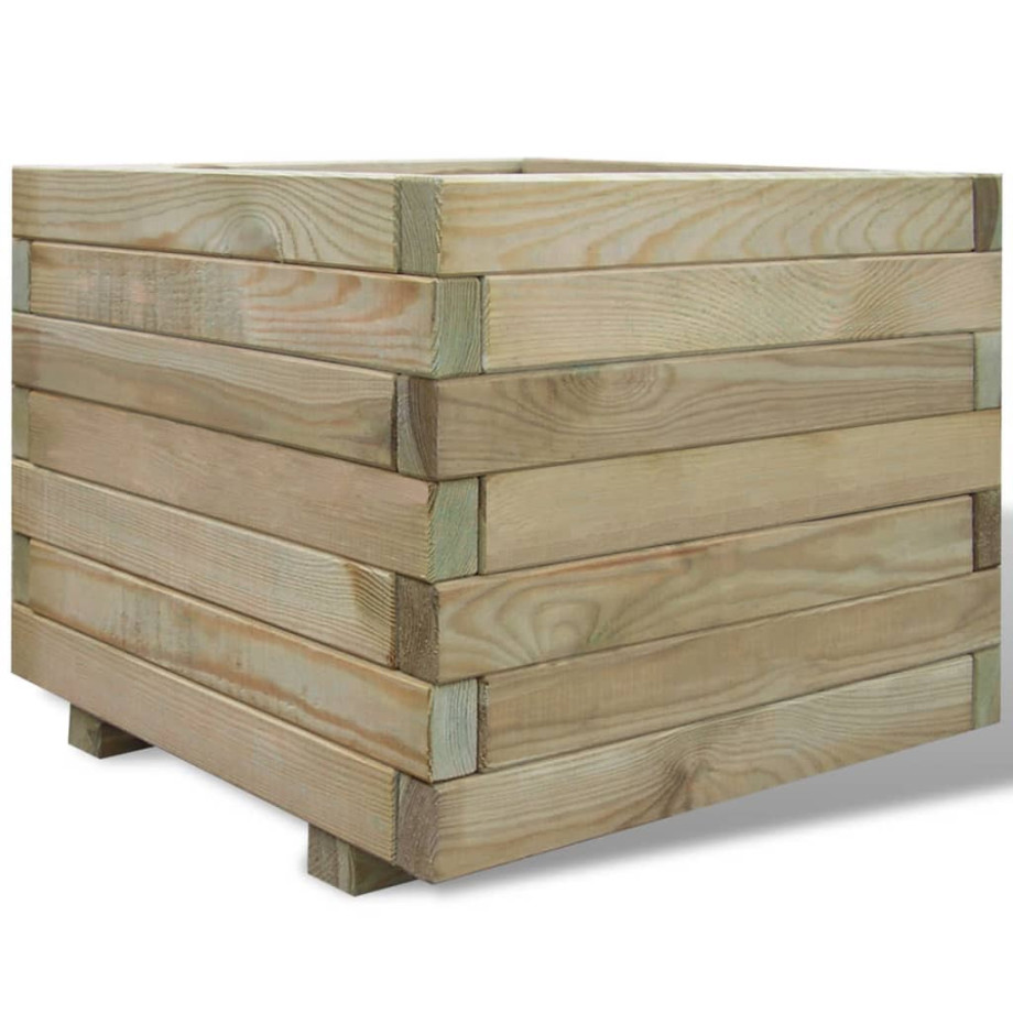 vidaXL Plantenbak verhoogd vierkant 50x50x40 cm hout afbeelding 1