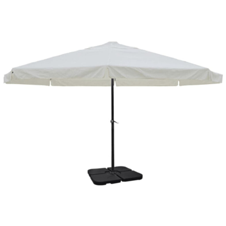 vidaXL Parasol met draagbare voet aluminium (wit) afbeelding 1