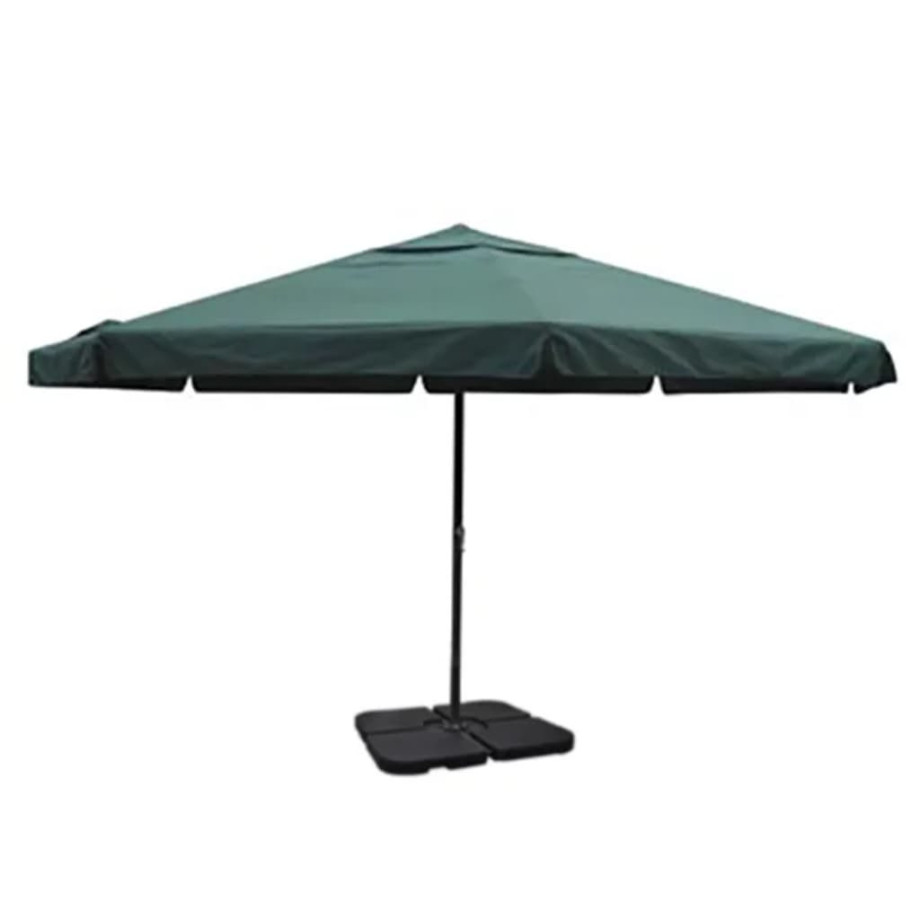 vidaXL Parasol met draagbare voet aluminium (groen) afbeelding 1